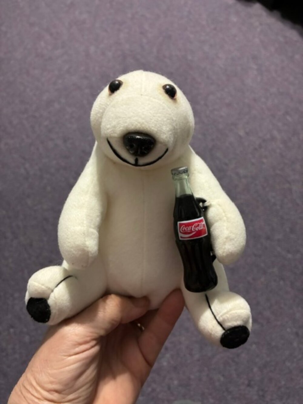 CocaCola vintage 8” 1993 white polar bear plush
